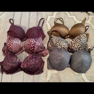 6 Victoria’s Secret Underwire Bras Size 36C